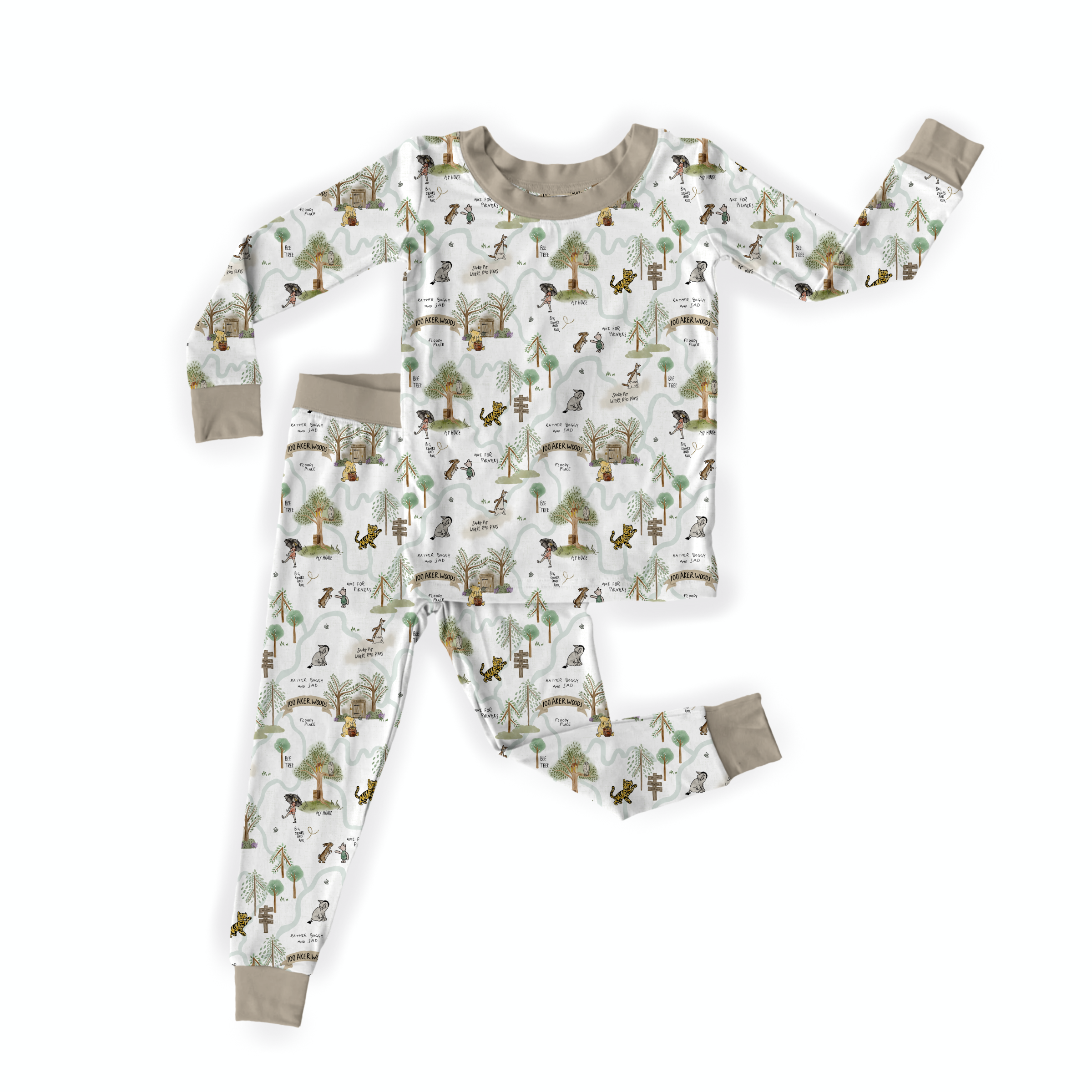 100 Acre Map Two-Piece Pajama Set